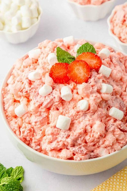 Creamy Pink Watergate Jello Dessert