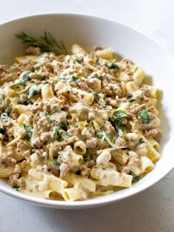 Creamy Sausage and Spinach Pasta