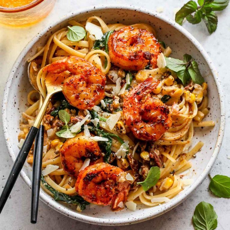 Creamy Shrimp and Sun-Dried Tomato Linguine