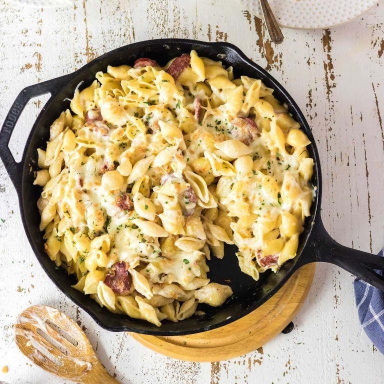 Creamy Smoked Turkey Sausage Alfredo
