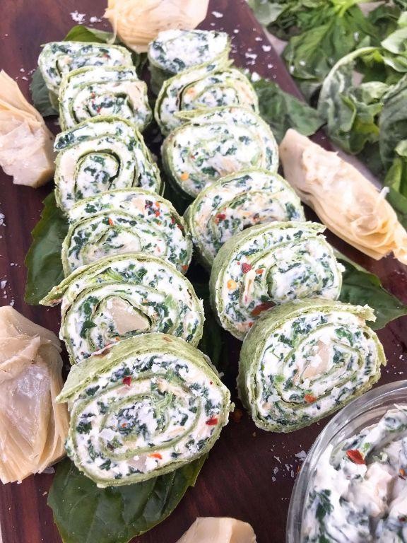 Creamy Spinach and Artichoke Tortilla Roll-Ups