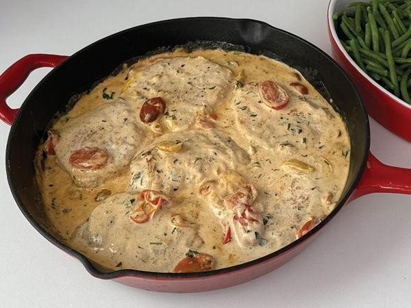 Creamy Tomato and Mushroom Pork Chops