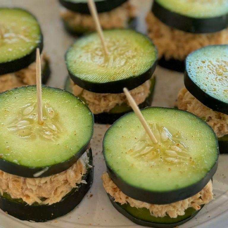 Creamy Tuna and Cucumber Sliders