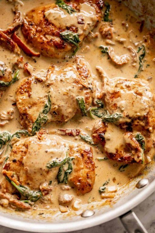 Creamy Tuscan Chicken Thighs with Spinach