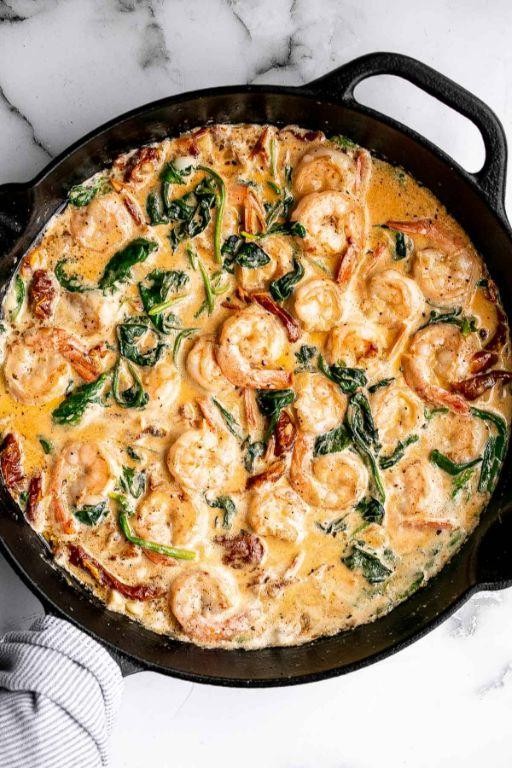 Creamy Tuscan Shrimp with Spinach