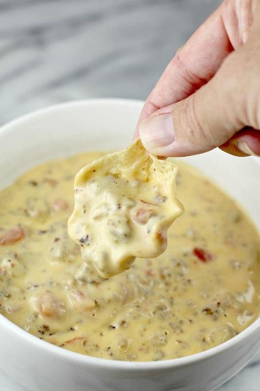 Creamy Velveeta Sausage Mushroom Dip
