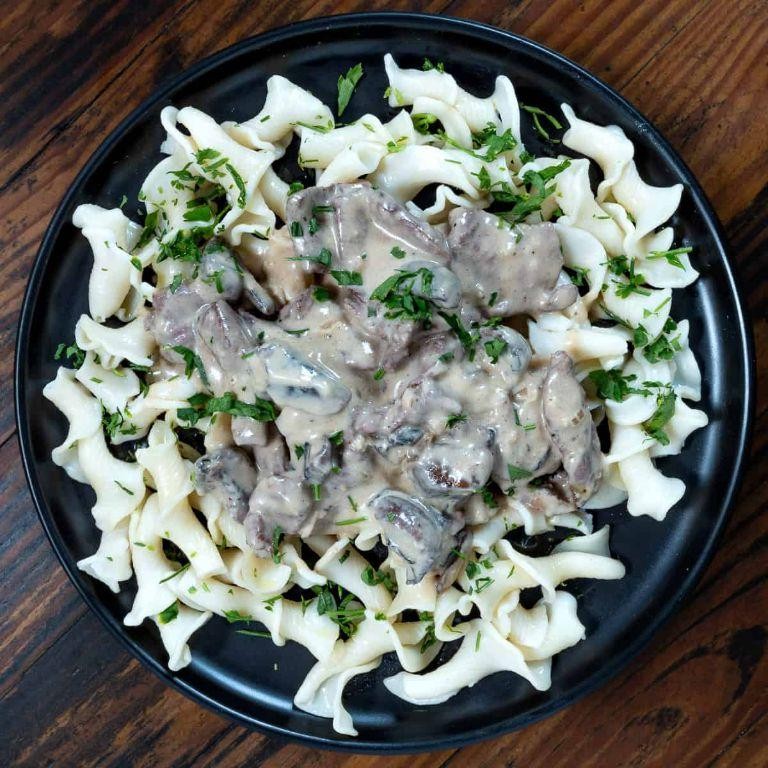 Creamy Venison Stroganoff with Mushrooms