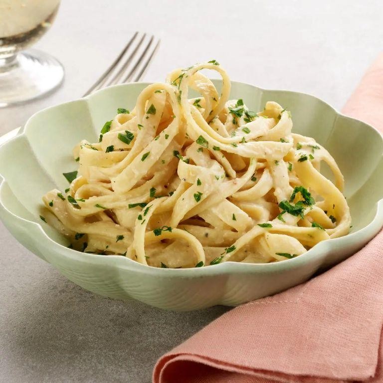 Creamy White Bean Alfredo with Linguine