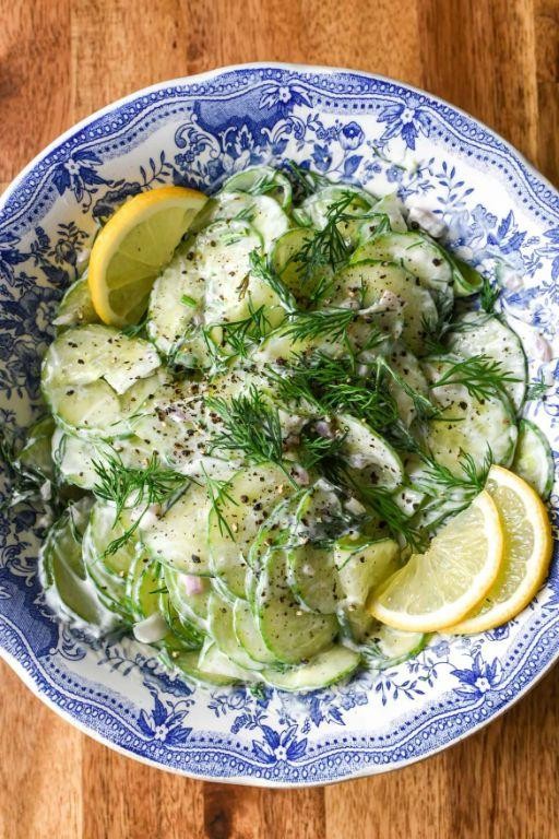 Creme Fraiche and Dill Cucumber Salad