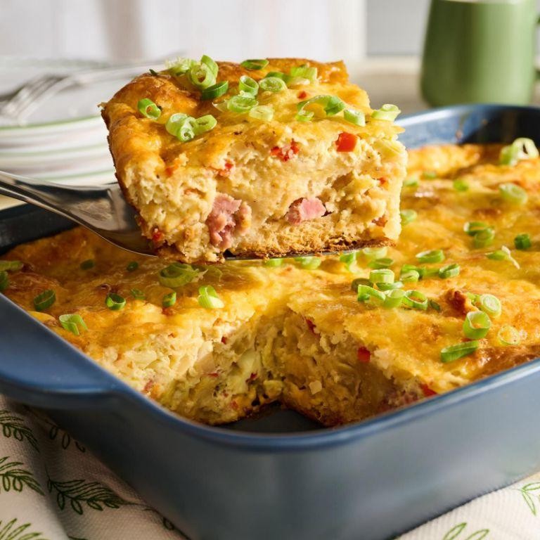 Crescent Roll Breakfast Casserole with Peppers