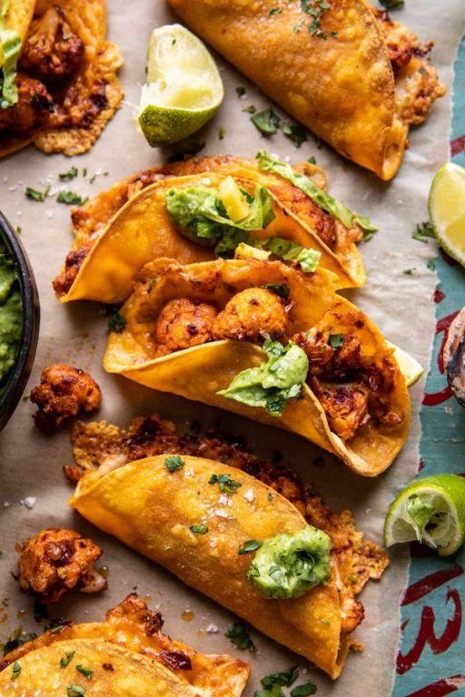 Crispy Cauliflower Tacos with Avocado Sauce