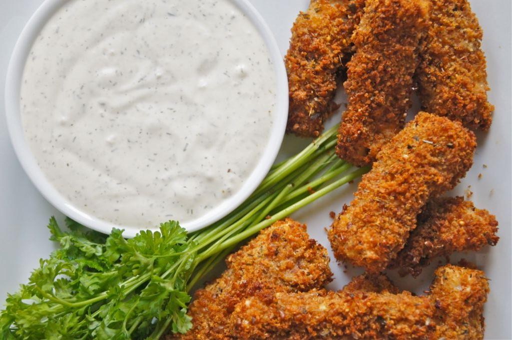 Crispy Frozen Flounder with Dill Yogurt