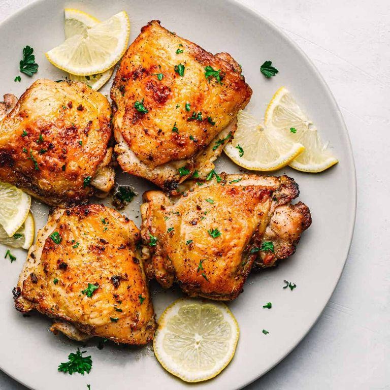 Crispy Lemon Pepper Chicken Thighs