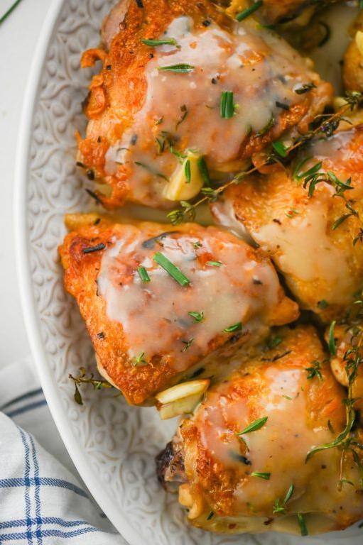 Crispy Pan-Fried Chicken Thighs with Herbs