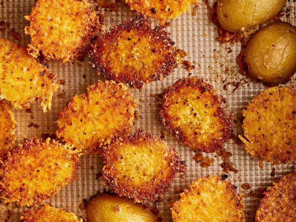 Crispy Parmesan Crusted Fingerling Potatoes