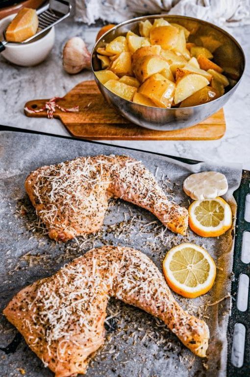 Crispy Parmesan Roasted Leg Quarters