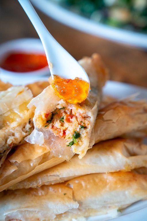 Crispy Shrimp and Garlic Filo Rolls