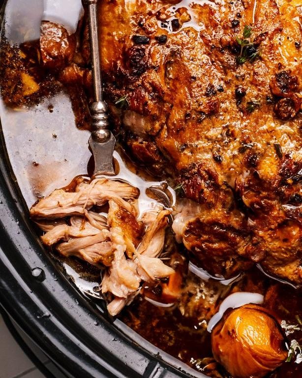 Crock Pot Boston Butt with Savory Herb Gravy