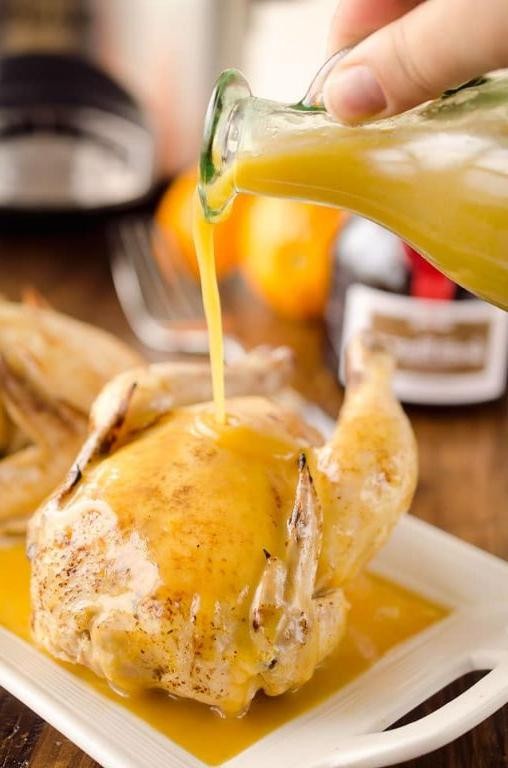 Crock Pot Cornish Hens with Orange Glaze
