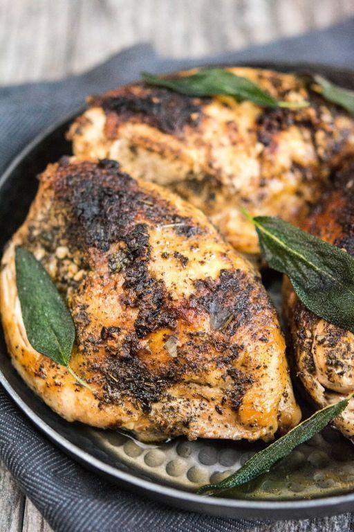 Crockpot Butter Sage Bone-In Chicken Breasts