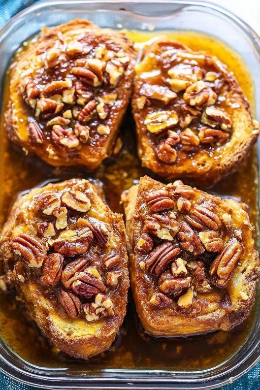 Crockpot Candied Pecan Caramel French Toast