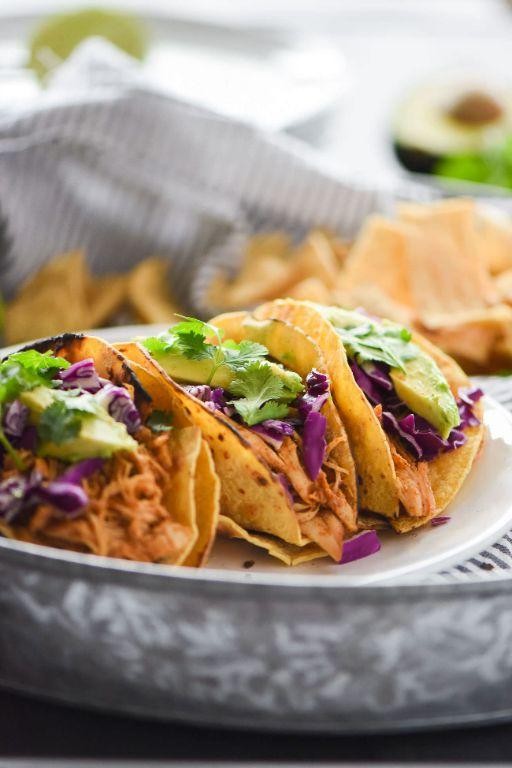 Crockpot Chicken Tacos with Smoky Chipotle Sauce