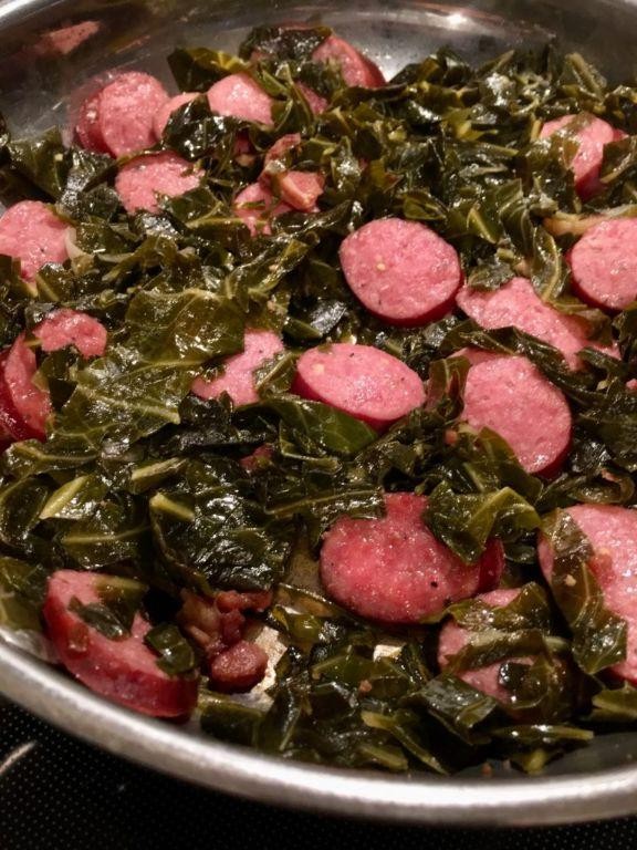 Crockpot Collard Greens with Sausage