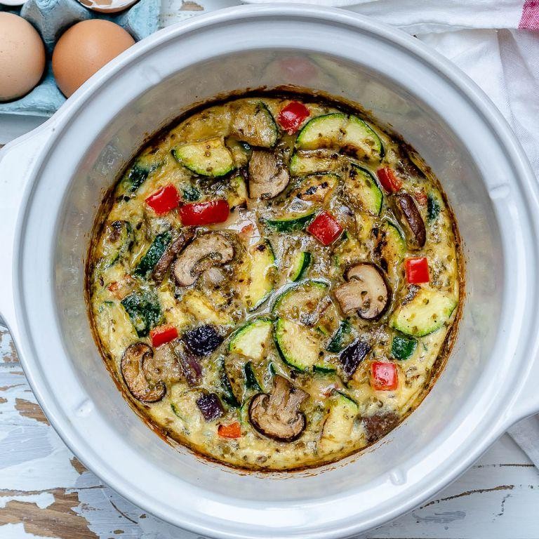 Crockpot Festive Veggie Frittata
