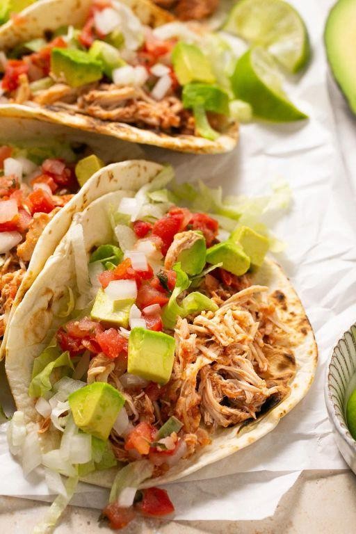 Crockpot Garlic Herb Chicken Tacos