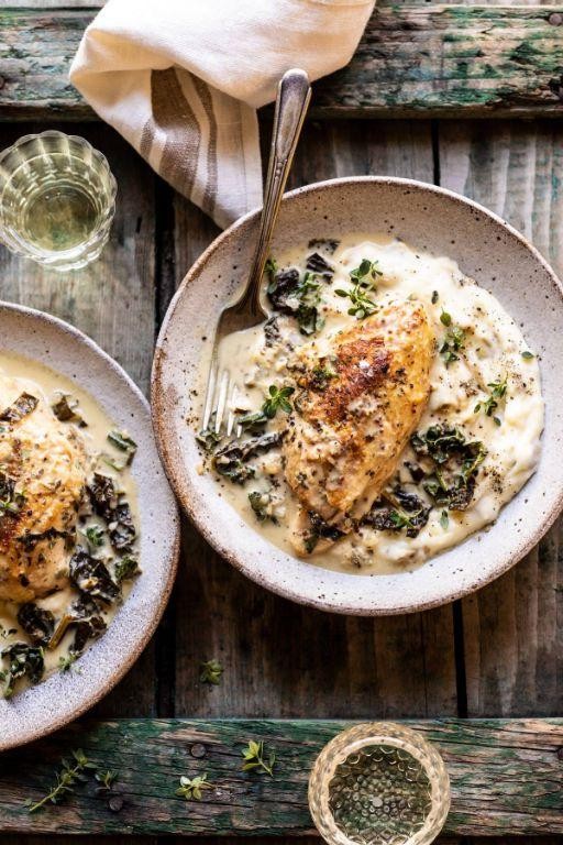 Crockpot Herb Dijon Bone-In Chicken Breasts