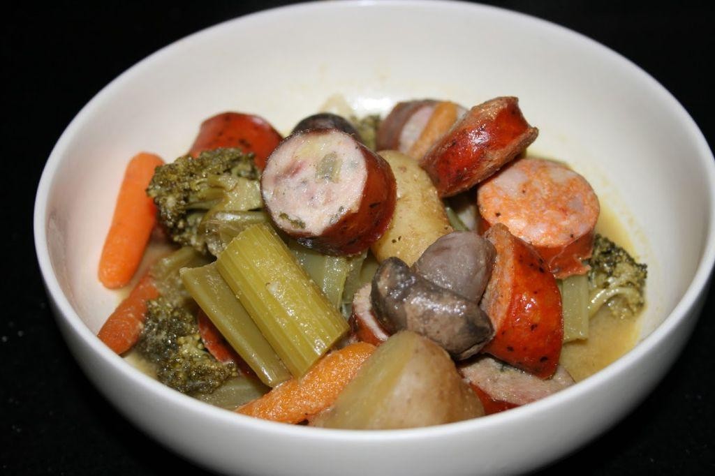Crockpot Italian Sausage and Vegetable Medley