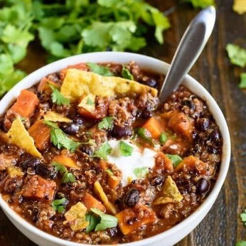 Crockpot White Turkey Chili with Sweet Potatoes