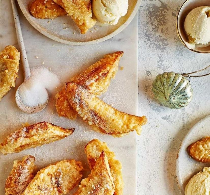 Crunchy Banana Nut Fritters