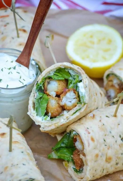 Crunchy Fish Stick Tortilla Wraps