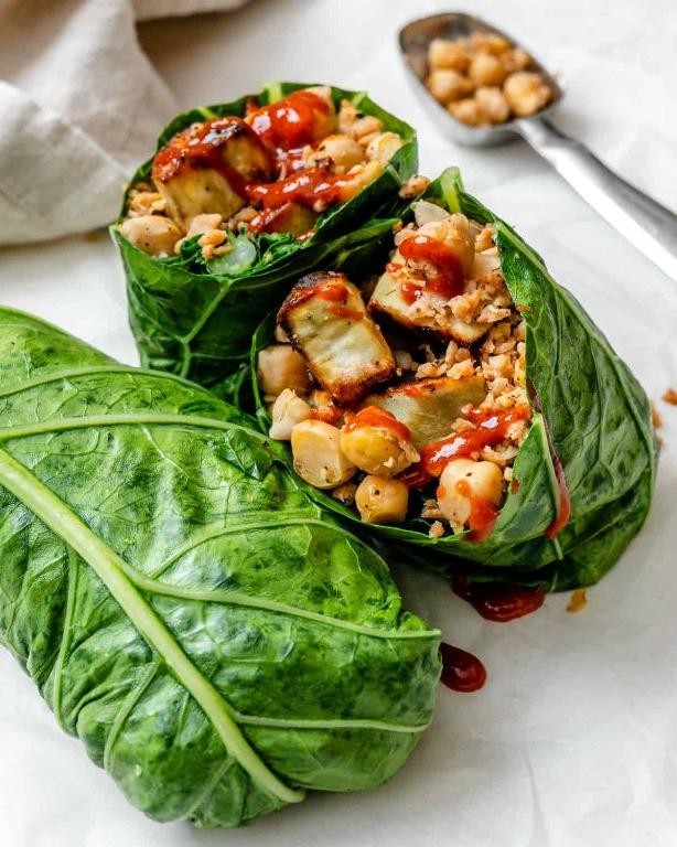 Crunchy Raw Veggie Collard Wraps