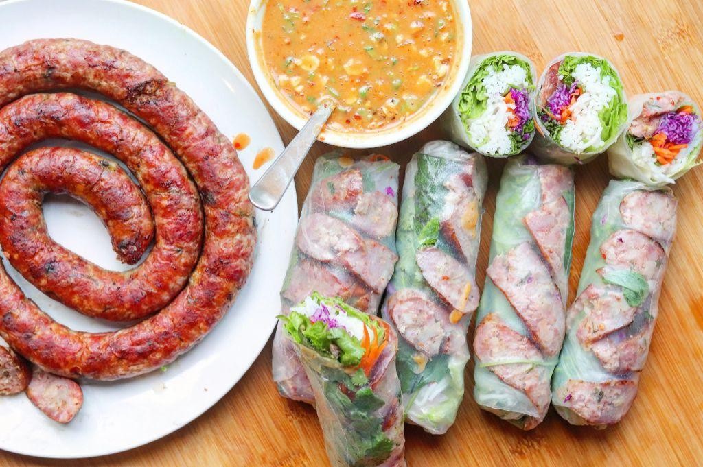 Crunchy Sausage and Rice Spring Rolls