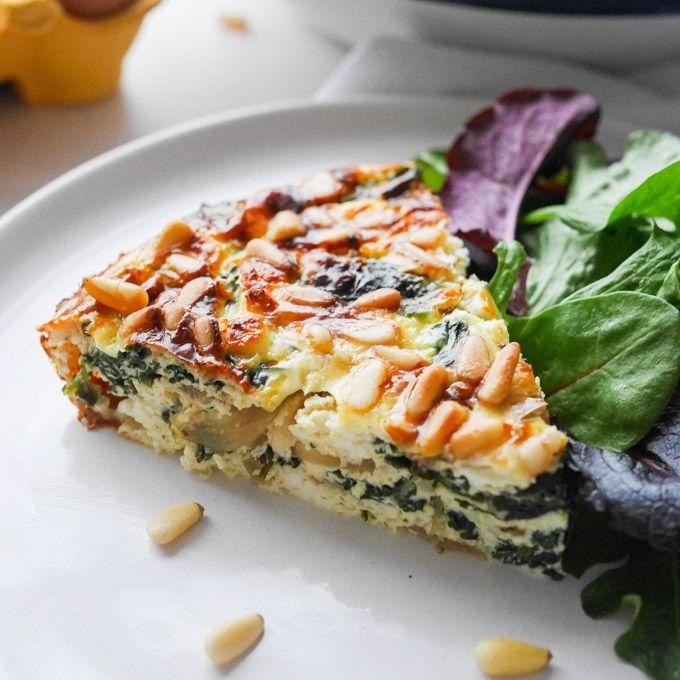 Crustless Spinach Feta Quiche