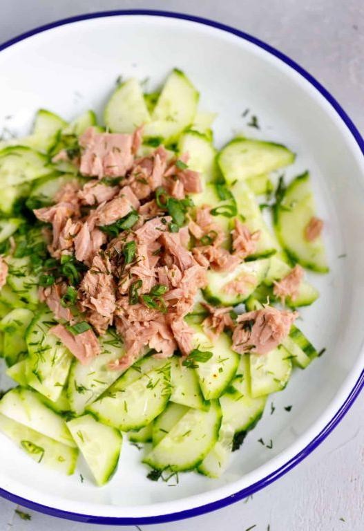 Cucumber Tuna Salad with Lemon Dressing