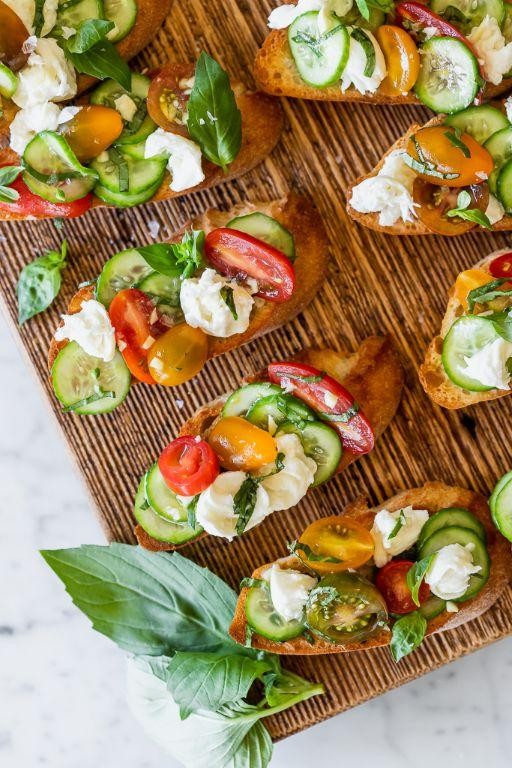 Cucumber and Tomato Bruschetta