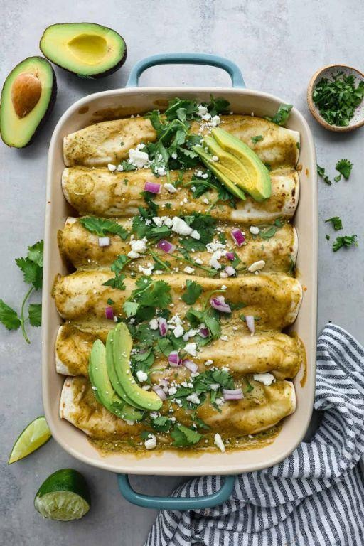 Cucumber and Tuna Enchiladas with Avocado Cream
