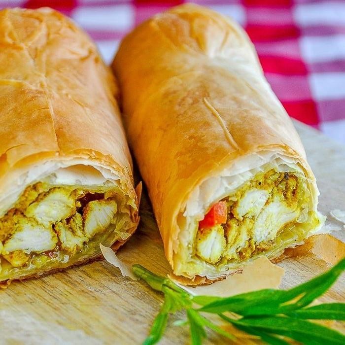 Curried Chicken and Rice Filo Logs