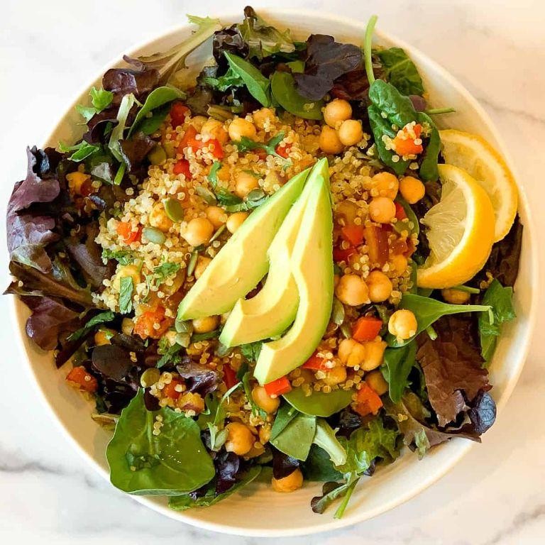 Curried Chickpea Quinoa Bowl with Mango Chutney