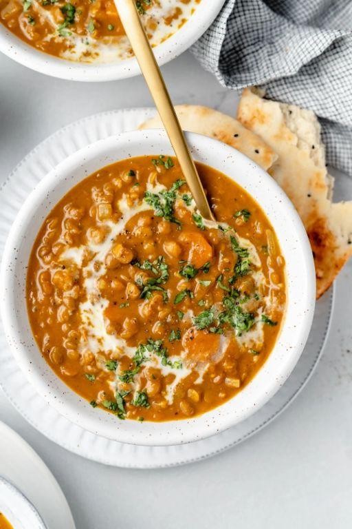 Curried Pumpkin and Lentil Soup
