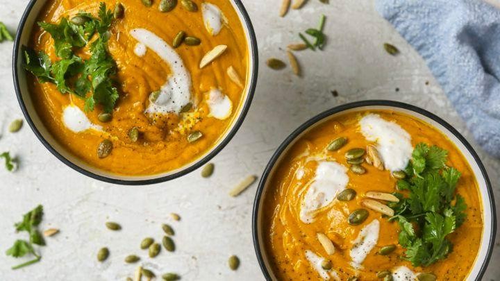 Curried Pumpkin and Sweet Potato Soup