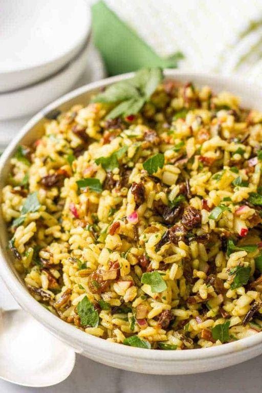 Curried Rice Salad with Almonds and Raisins