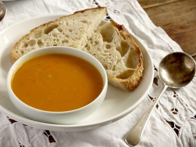 Curried Sweet Potato and Red Pepper Soup