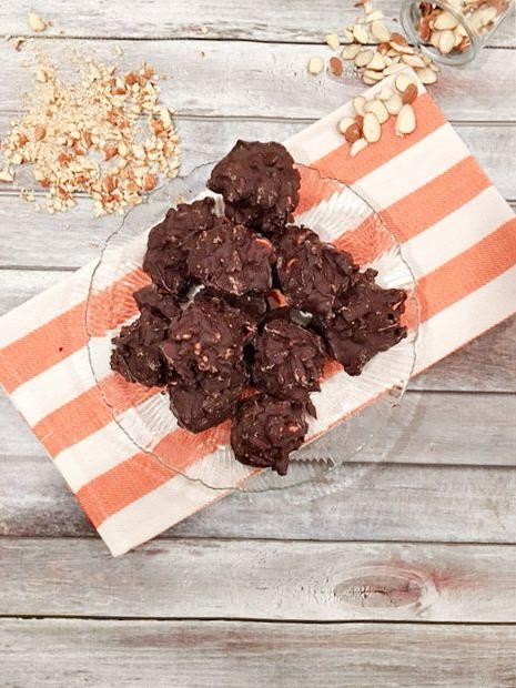 Dark Chocolate Almond Pretzel Clusters