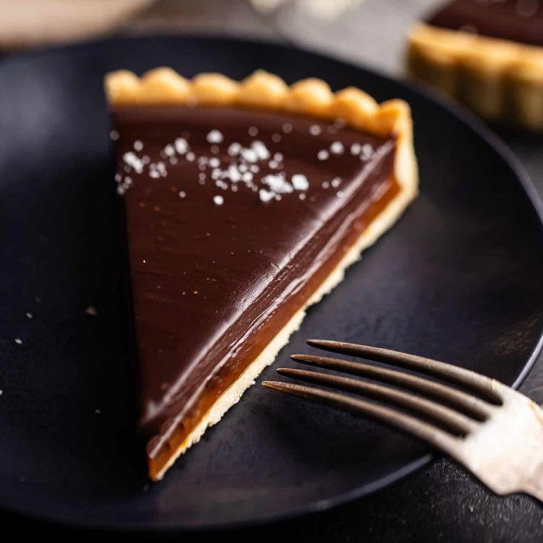 Dark Chocolate Tart with Sea Salt Caramel