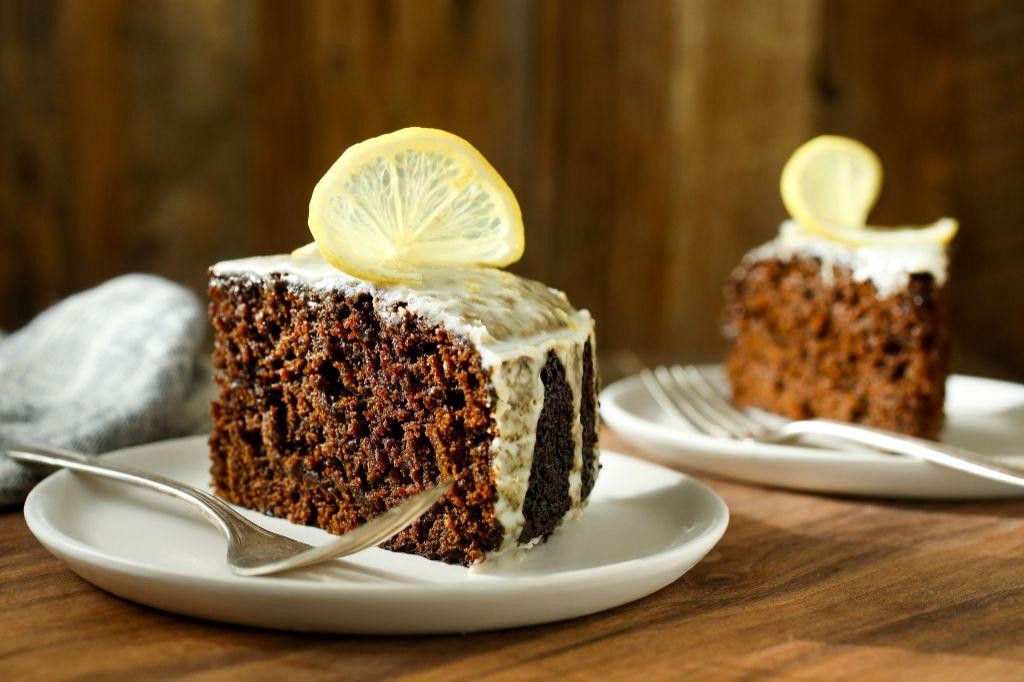 Date and Ginger Cake with Lemon Icing