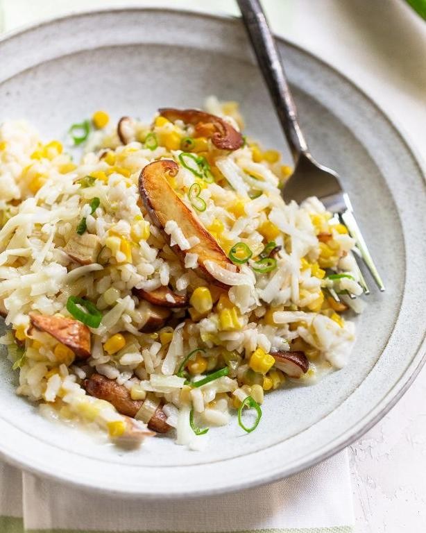 Delicious Corn and Mushroom Risotto